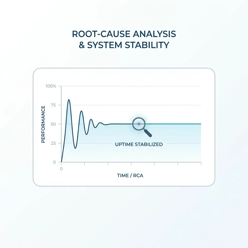 Root-cause analysis for downtime spikes